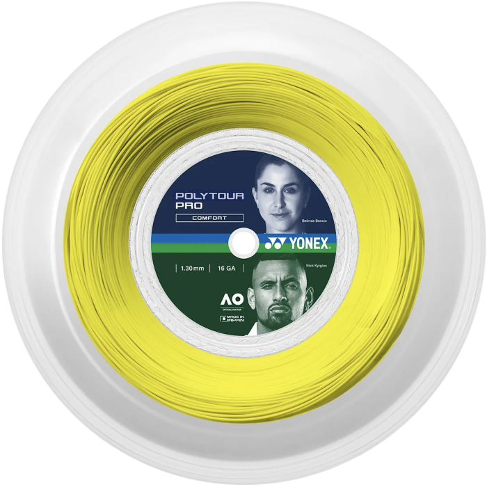 Yonex Poly Tour Pro 1,30 mm žltý polyesterový tenisový výplet – komfort a kontrola